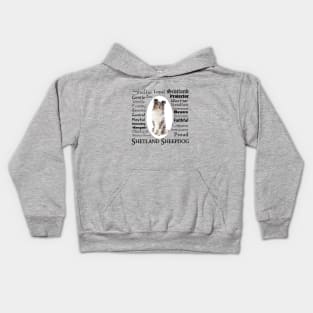 Blue Merle Sheltie Traits Kids Hoodie